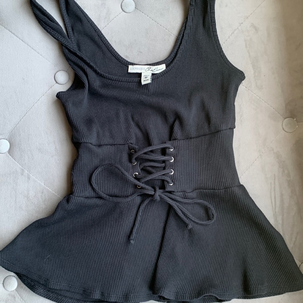 Express Corset Tank Top Black- XS Petite